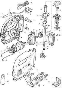 Page A Diagram and Parts List for JS350V Type 3 Black and Decker Jig Saw